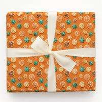 Dried Citrus Slice Wrapping Paper, Christmas Cookie Wrapping Paper, Watercolor Holiday Gift Wrap, Festive Baker Present Wrapping Paper Roll
