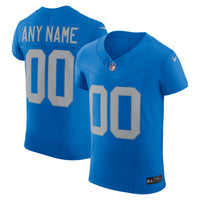 Detroit Lions Blue Alternate Elite Custom Jersey