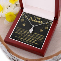 Cubic Zirconia Pendant Jewelry, Soulmate Alluring Beauty Ribbon Necklace, 14k White Gold Over Stainless Steel, Christmas Present for Wife