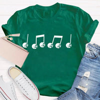 Festive Music Lover Holiday T-Shirt, Musical Note Snowman Christmas Shirt, Winter Snowman Melody Tee, Xmas Band Choir Teacher Present