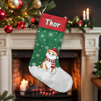 Custom Name Pet Christmas Stocking, Personalized Cat Christmas Stocking, Adorable Kitten Holiday Stocking, Cat Lover Xmas Home Decor Present