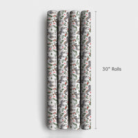 Holiday Holly Berry Gift Wrapping Paper, Christmas Zebra Wrapping Paper, Safari Xmas Gift Wrap, Winter Animal Holiday Present Wrap