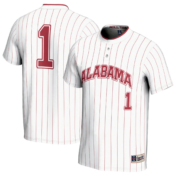 #1 Alabama Crimson Tide Lightweight Softball Fashion Jersey - White