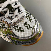 Low Top Sneakers, White Green Colorway, Lace Up Design, Casual Gift for Sneaker Fans