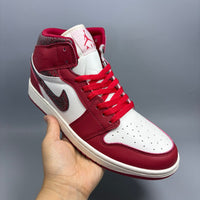 High Top Sneakers, Red Colorway, Cracked Pattern, Lace Up Design, Casual Gift for Sneaker Fans