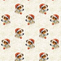 Santa Hat Dog Gift Wrap, Jack Russell Terrier Christmas Wrapping Paper, Festive Puppy Present Wrap, Holiday Dog Lover Present Packaging Roll