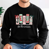 Plaid Christmas Sweatshirt, Jesus Is the Reason for the Season Sweatshirt, Faith Holiday Sweatshirt, Christian Religious Christmas Crewneck