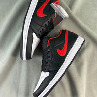 Low Top Basketball Shoes, Black Red Colorway, Lace Up Design, Casual Gift for Shoe Lovers