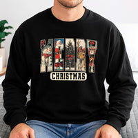 Retro Holiday Graphic Sweater, Merry Christmas Sweatshirt, Vintage Xmas Crewneck, Adorable Winter Season Pullover, Festive Present for Men Women