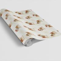 Watercolor Holiday Pup Gift Wrap, Basenji Dog Christmas Wrapping Paper, Canine Lover Present Paper, Festive Pet Winter Wrapping Paper Roll