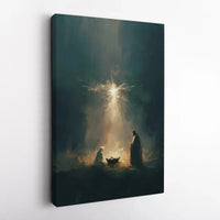 Star of Bethlehem Canvas Wall Art, Nativity Scene Canvas Print, Christian Nativity Canvas, Christmas Birth of Jesus Canvas Art Decor