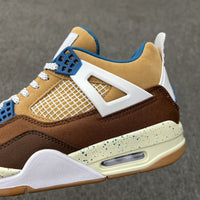 Retro Basketball Shoes, White Yellow Brown Colorway, Lace Up Design, Casual Gift for Shoe Lovers