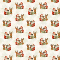 Whimsical Christmas Wrapping Paper, Birdwatching Santa Wrapping Paper, Santa and Reindeer Gift Wrap, Nature Lover Holiday Wrapping Paper