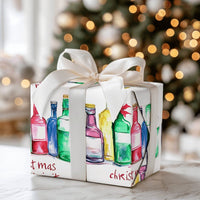Humorous Liquor Bottle Gift Wrap, Christmas Spirit Wrapping Paper, Adult Holiday Pun Wrapping Paper, Adorable Alcohol Bottle Christmas Gift Wrap