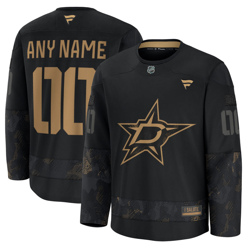 Dallas Stars Black 2024 Military Appreciation Custom Practice Jersey