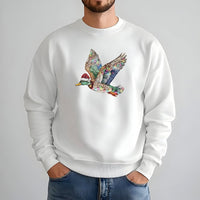 Rhinestone Style Waterfowl Bird Crewneck, Mallard Duck Christmas Sweatshirt, Holiday Duck Hunter Sweater, Retro Christmas Wildlife Pullover