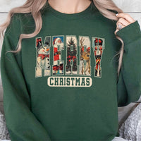 Retro Holiday Graphic Sweater, Merry Christmas Sweatshirt, Vintage Xmas Crewneck, Adorable Winter Season Pullover, Festive Present for Men Women