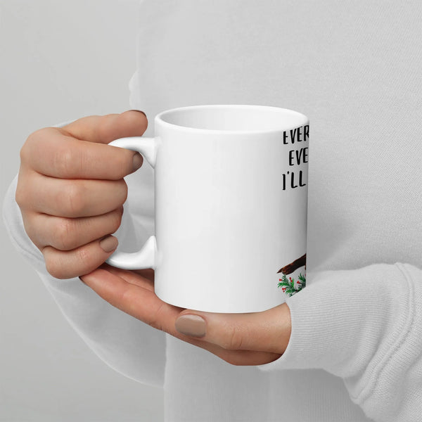 Humorous Holiday Wreath Coffee Mug, Best Christmas Ever Mug, Retro Christmas Festive Mug, Winter Holiday Drinkware, Secret Sa