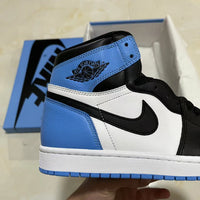 High Top Sneakers, Blue White Colorway, Lace Up Design, Casual Gift for Sneaker Fans