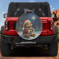 Winter Forest Scene Tire Cover, Christmas Santa Bear Spare Tire Cover, Festive Xmas Spare Tire Cover, Holiday Jeep Bronco SUV Decor