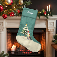 Santa Hat Bird Christmas Stocking, Personalized Cockatiel Christmas Stocking, Custom Pet Holiday Stocking, Cockatiel Lover Xmas Decor Present