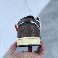 Low Top Sneakers, White Brown Colorway, Lace Up Design, Casual Gift for Sneaker Fans