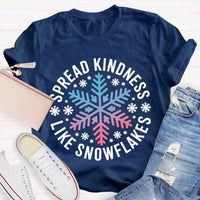 Christmas Kindness Graphic T-Shirt, Spread Kindness Like Snowflakes Shirt, Festive Winter Holiday Tee, Positive Teacher Christmas Present