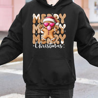 Cool Bubblegum Cookie Hoodie, Gingerbread Man Christmas Hoodie, Humorous Holiday Graphic Hoodie, Adorable Xmas Pullover Sweatshirt Present