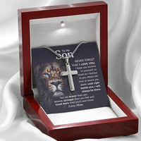 Religious Stainless Steel Pendant Necklace, To My Son Cross Necklace, Faith Keepsake Jewelry, Birthday Christmas Present for Son from Mom