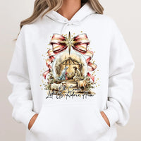Oh Come Let Us Adore Him Sweatshirt, Nativity Scene Hoodie, Christian Christmas Scripture Pullover, Religious Holiday Apparel