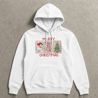 Vintage Santa and Tree Graphic Pullover, Retro Santa Merry Christmas Hoodie, Classic Holiday Tree Sweatshirt, Comfy Christmas Hoodie