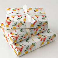 Holiday Martini Drink Gift Wrap, Christmas Cocktail Wrapping Paper, Festive Watercolor Alcohol Wrapping Paper, Party Season Gift Wrap