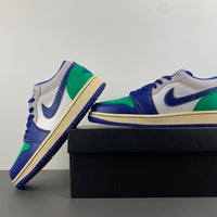 Low Top Sneakers, White Green Purple Colorway, Lace Up Design, Casual Gift for Sneaker Fans