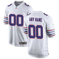 Buffalo Bills White Alternate Custom Game Jersey
