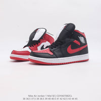 Retro Mid Top Basketball Shoes, Red White Black Colorway, Lace Up Design, Casual Gift for Shoe Lovers