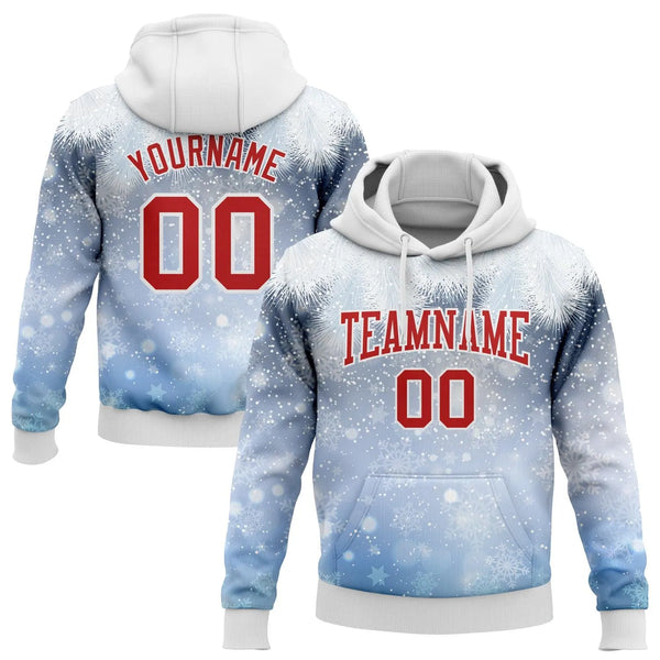 Personalized Holiday Sports Pullover Hoodie, Custom Christmas Snowflake Hoodie, Custom Name Number Sweatshirt Hoodie, Winter 