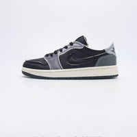 Retro Low Top Basketball Shoes, Blue Black Gray Colorway, Lace Up Design, Casual Gift for Shoe Lovers