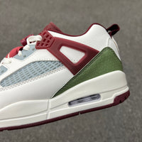 Low Top Sneakers, White Red Green Colorway, Lace Up Design, Casual Gift for Sneaker Fans