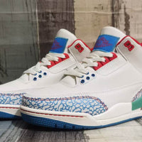 Low Top Sneakers, Off White Blue Red Colorway, Lace Up Design, Casual Gift for Sneaker Fans