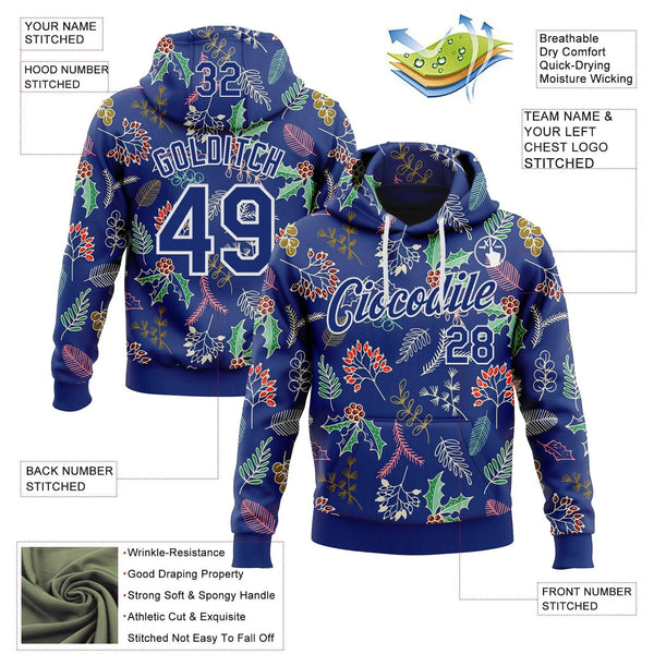 Personalized Name Number Holiday Hoodie, Custom Christmas Sports Hoodie, Athletic Team Pullover Hoodie, Game Day Winter Sweat