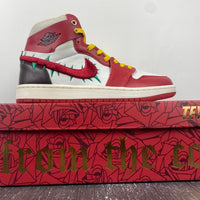 Sneakers, Burgundy White Yellow Colorway, Lace Up Design, Casual Gift for Sneaker Fans