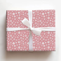Modern Winter Gift Wrap, Dusty Pink Snowflake Wrapping Paper, Pastel Snowflake Wrapping Paper, Chic Christmas Birthday Gift Wrapping Paper