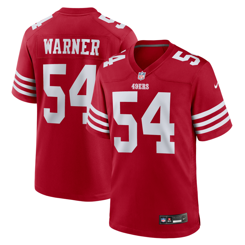 San Francisco 49ers Fred Warner Scarlet Team Game Player Jersey