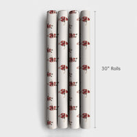 Ice Hockey Christmas Gift Wrap, Hockey Santa Wrapping Paper, Festive Sports Holiday Wrapping Paper, Santa Skater Gift Wrap Roll