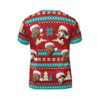 Personalized Photo Reindeer Holiday Tee, Custom Face Christmas T-Shirt, Humorous Matching Xmas Shirt, Secret Santa Gag Present for Him