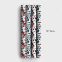 Retro Car Christmas Gift Wrap, Santa Vintage Race Car Wrapping Paper, Watercolor Auto Holiday Present Paper, Festive Xmas Gift Wrap