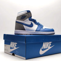 Retro High Top Sneakers, Blue Colorway, Lace Up Design, Casual Gift for Sneaker Fans