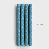 Light Blue Snow Holiday Gift Wrap, Winter Snowflake Wrapping Paper, Christmas Snow Wrapping Paper, Festive Winter Holiday Wrapping Paper