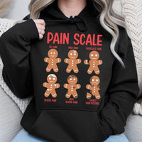 Humorous Christmas Medical Hoodie, Pain Scale Gingerbread Hoodie, Nurse Holiday Sweatshirt, Doctor Nursing Student Hooded Sweatshirt, Xmas Present
