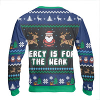Cobra Kai Pixel Santa Reindeer Pullover, Mercy Is for the Weak Ugly Christmas Sweatshirt, Karate Dojo Holiday Sweater, Gamer Jumper